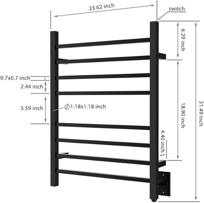 HEATGENE Towel Warmer, Heated Towel Warmer Rack, Wall-Mounted Hardwired/Plug-in