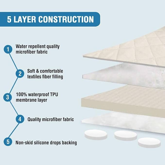 H.VERSAILTEX Couch Slip Cover, Loveseat Covers for 2 Cushion Couch, Dog Sofa Protector, Furniture Covers for Pets, 100% Waterproof Cover with Non-Skid Backing & Elastic Straps(Loveseat, Coconut Milk)