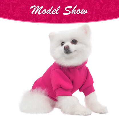 KOOLTAIL Basic Dog Hoodie - Soft & Warm Dog Hoodie Sweater with Leash Hole and Pocket, Dog Winter Coat, Cold Weather Clothes Sweatshirt for Small Medium Large Dogs Puppy Cat Boys Girls Deep Pink SM
