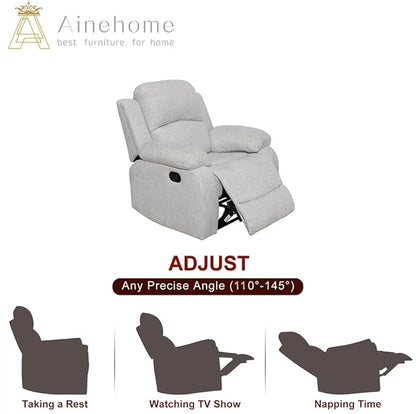 A Ainehome Living Room Furniture Set Leather Recliner Sofa Set Loveseat Chair Furniture Sofa Set for Living Room/Small Space/Rv/House/Office/Theater Seating (A-Grey White Microfiber, Chair)