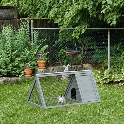 Rabbit Hutch Outdoor, Wooden Chicken Coop with Run, Outdoor Small Animal Cage for Rabbit, Small Duck and Chicken, for Garden, Backyard, Farms, 46" x 24.5" x 21", Light Gray