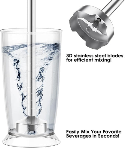 Immersion Blender Handheld for Kitchen, Emulsion Blender Handheld, 12 Speed