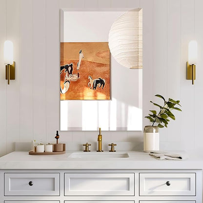 Mirrorons Beveled Mirror, Hangs Horizontally or Vertically. Upgraded