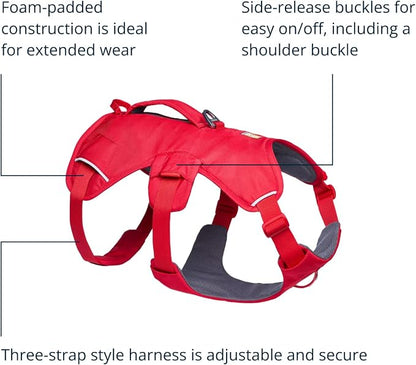 Ruffwear, Web Master, Multi-Use Support Dog Harness, Hiking and Trail Running, Service and Working, Everyday Wear, Red Canyon, Small