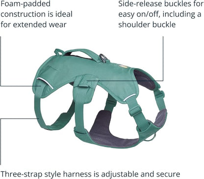 Ruffwear, Web Master, Multi-Use Support Dog Harness, Hiking and Trail Running, Service and Working, Everyday Wear, River Rock Green, X-Small