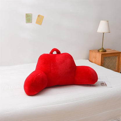 Aimuan Reading Pillow Bed Rest Wedge Adult Backrest Pillow with Arms Back Support for Sitting Up in Bed Cushion Incline Rest Sleeping Snoring Pillow,Red Standard