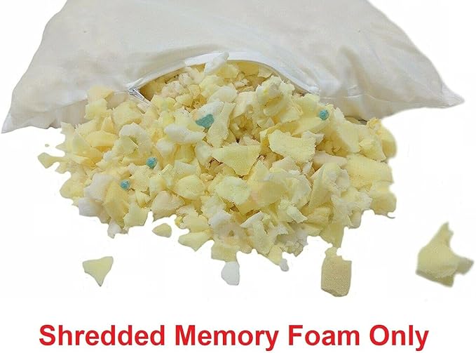 Mattress Grade High Density Cooling Shredded Memory Foam Filling Inserts for King Pillow Stuffing, Bean Bag Filler, Chair, Sofa, Pet Dog Beds, Cushions, and Couch Refill (5 lbs) Made in United States