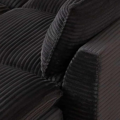 80" Cloud Sectional Couch with L-Shaped Chaise, Corduroy Sectional Sofa with Ottoman, Boneless Couch with Deep Seat in a Box for Living Room, No Assembly Required (Dark Grey)