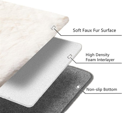 SHENGOCASE 2-Pack 14" x15.7 Faux Rabbit Fur Cat Dog Bed Cushion Pad Mat, Cat Tree Tower Replacement Cushion Pad for Window Perch Carrier House Cage Crate Kennel Furniture