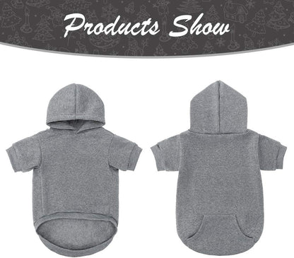 KOOLTAIL Basic Dog Hoodie - Soft and Warm Dog Hoodie Sweater with Leash Hole and Pocket, Dog Winter Coat, Cold Weather Clothes Sweatshirt for Small Medium Large Dogs Puppy Cat Boys Girls Grey S