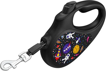 WAUDOG Retractable Dog Leash 16 Ft - 360° Tangle Free - Heavy Duty Pet Walking Leash for X-Small Small Medium Large Dog or Cat with One-Handed Brake Pause Lock (L, NASA)