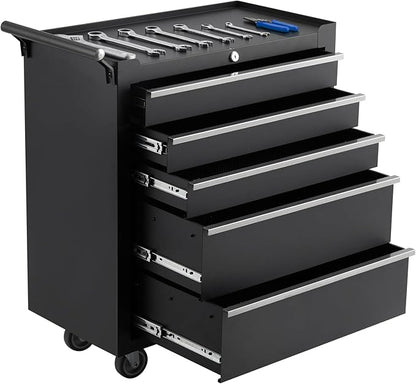 IDEALHOUSE Rolling Tool Chest, 5 Drawers Tool Storage Cabinet, Toolbox