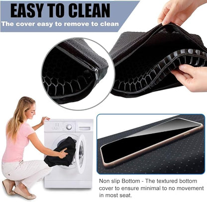 Helishy 20" Gel Seat Cushion for Long Sitting(Jumbo&Thick) – Office Chair Cushion – Wheelchair Cushions for Pressure Sores – Non-Slip Desk Chair Car Seat Cushion Driving – Sciatica & Back Pain Relief