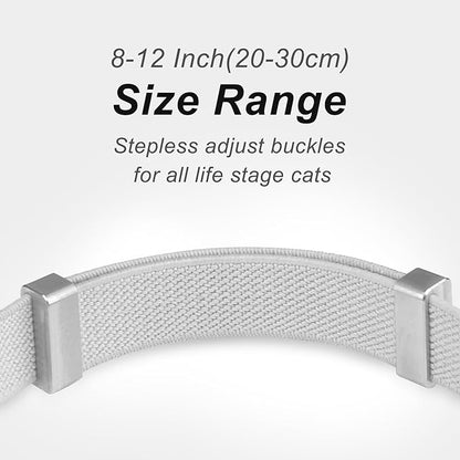 AirTag Cat Collar,Ultra Elastic Cat Tracker Collar with Apple Air Tag Holder, [Lightweight][Scratch Resistant] Stepless Adjustable GPS Pet Collar for Cats Kittens (Grey)