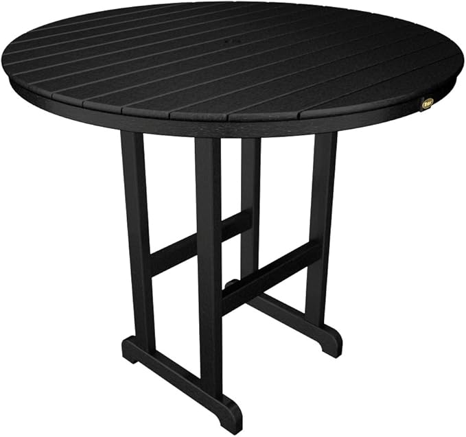 Trex Outdoor Furniture TXRBT248CB Monterey Bay Round Bar Table, 48-Inch, Charcoal Black