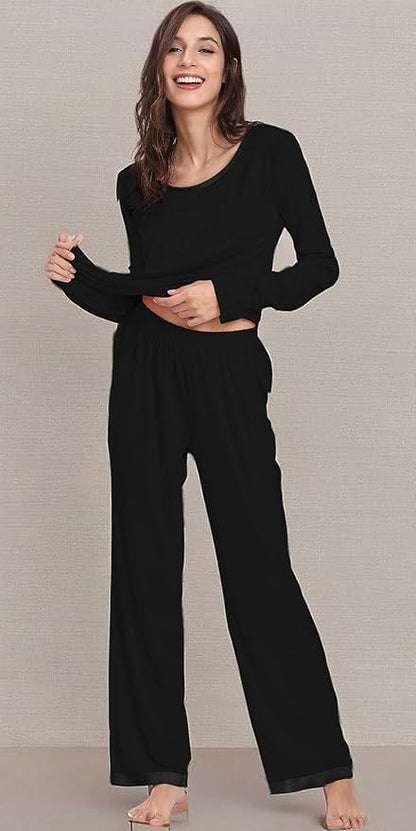GYS Viscose from Bamboo Women's Pajama Sets Super Soft Long Sleeve Sleepwear Comfy Winter Pjs Sets S-4X