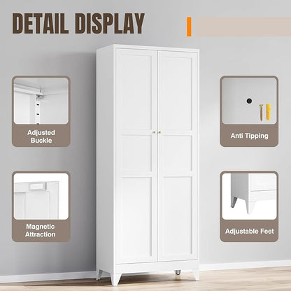 Yizosh Metal Pantry Cabinet, Cupboard