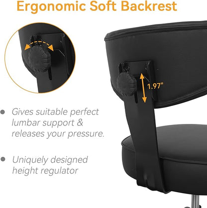 ELECWISH Meditation Chair Pro, ADHD Chair for Adults with Wing Back Support, Criss Cross Kneeling Yoga Desk Office Use with Wheels, Height Adjustable seat and Leg Rest, Black