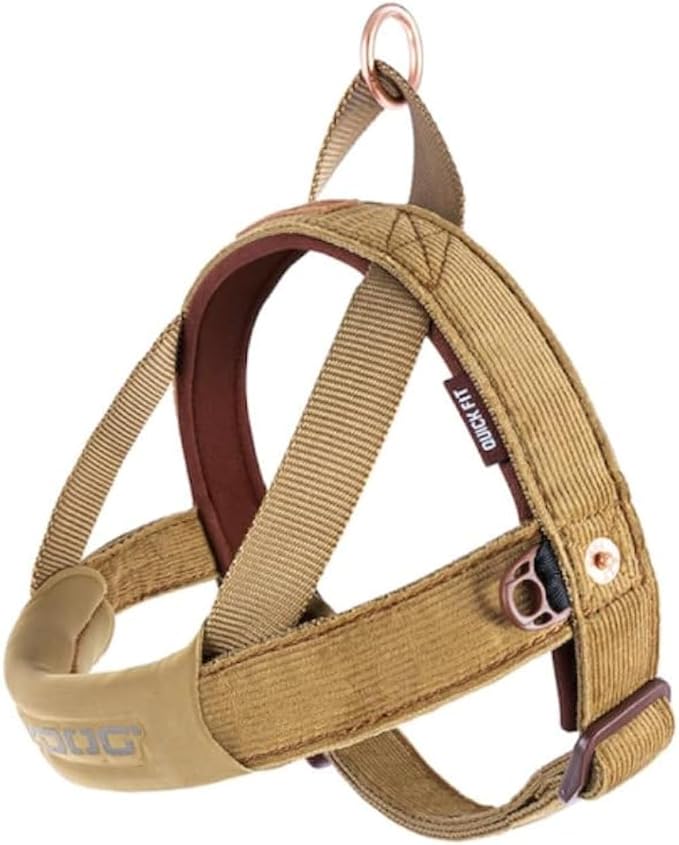 EzyDog Quick Fit Dog Harness, Soft Neoprene Padding - X-Large, Corduroy | Fast One-Click Buckle, Adjustable Fit, Strong Reinforced Materials, Reflective Stitching, No Pull Dog Harness, Easy Walking