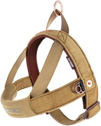 EzyDog Quick Fit Dog Harness, Soft Neoprene Padding - X-Large, Corduroy | Fast One-Click Buckle, Adjustable Fit, Strong Reinforced Materials, Reflective Stitching, No Pull Dog Harness, Easy Walking