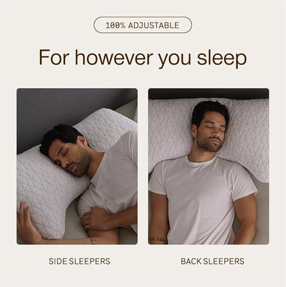 Coop Home Goods Original Crescent Adjustable Pillow, Queen Bed Pillows for Shoulder, Neck & Head Support, Crescent Foam Pillows - Medium Firm for Back & Side Sleeper, CertiPUR-US/GREENGUARD Gold