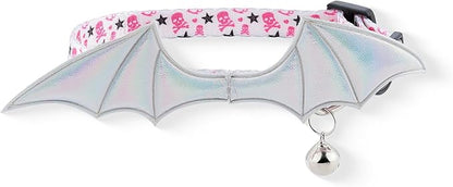 1 PC Bat Wing Cat Collar with Bell, Adjustable Kitten Collar with Safety Breakaway Buckle for Boy&Girl Cats, Halloween Christmas Cat Accessories for Kitten Puppy