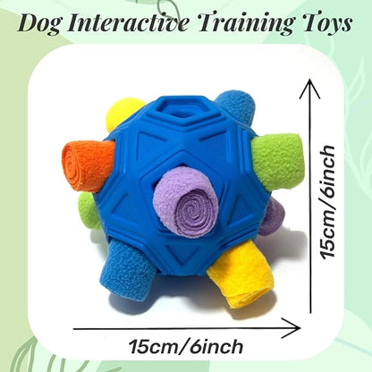 Snuffle Ball for Dog Toys Unbreakable Upgrade Ball Interactive Toy Foraging Snuffle Mat Puppy Treat Dispenser Slow Feeder Dog Puzzle Toys for Small, Medium, Large Pets (Blue Rainbow New)