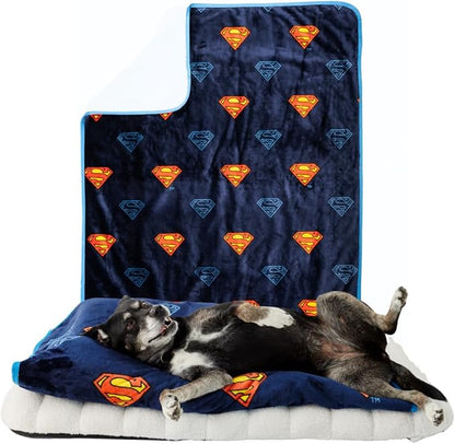 Superman DC Comics Waterproof Dog Bed Cover, Large 40x50 Pet Blanket for Furniture Bed Couch Sofa, (Officially Licensed) by Franco