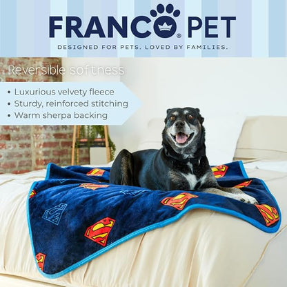 Superman DC Comics Waterproof Dog Bed Cover, Large 40x50 Pet Blanket for Furniture Bed Couch Sofa, (Officially Licensed) by Franco