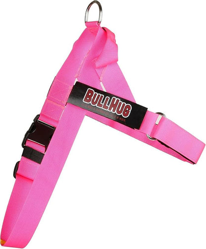 Adjustable Dog Harness– No Pull, No Choke – for English Bulldogs, French Bulldogs, Pugs & Broad-Chested Breeds – Easy, Safe Walks (NEON Pink, XL)