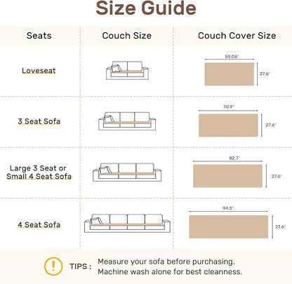 Couch Cover for Dogs, Washable Non Slip Sofa Covers for 2 Cushion Couch Pet Friendly Fuzzy Sofa Protector&Bed Mat for Pets (27.6"x59.06" Coffee)