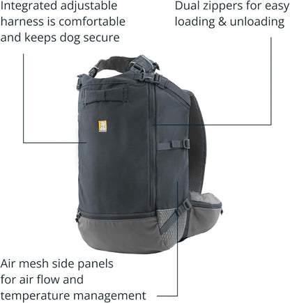 Ruffwear, Hitch Hiker Dog Backpack Carrier, Hands-Free Dog Carrier Backpack with Breathable Mesh, EVA Foam Padding, Durable Polyester, Lightweight Design for Small Dogs, Basalt Gray, Small