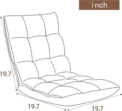 FLOGUOR Indoor 5-Position Adjustable Floor Chair with Back Support Folding Padded Gaming Sofa Chair, Lounge Chair for Adults Video Gaming, Perfect for Meditation, Reading QL050-GR