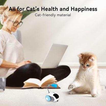 Turbo Tail 5.0 Remote Control Cat Toy, Interactive Cat Toys for Indoor Cats, Automatic Kitten Toys with 2-Speed Adjustment, Remote Control & Rechargeable Exercise Cat Toys for Bored Indoor Adult Cats