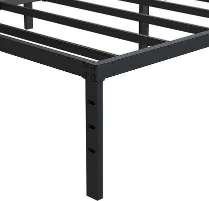 King Size Bed Frame No Box Spring Needed, 14 Inch Heavy Duty King Platform Bed Frame Support Up to 3000 lbs, Easy Assembly, Noise Free, Black