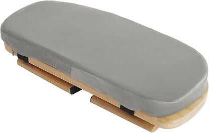 Bamboo Meditation Bench with Cushion, Folding Kneeling Meditation Bench, Portable Kneeling Chair for Kneeling or Sitting, 396.83lbs Load Max (Gray)