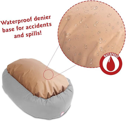 Majestic Pet Bagel Calming Dog Bed, 24 Inch Small, Round, Washable, Pink | Cozy Soft Fluffy Donut Pet Bed with Spine Support for Head Rest – Anti-Anxiety Comfort for Puppies & Dogs, 24x19x7 Inches