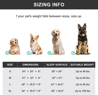 Cooling Elevated Dog Bed for Extra Large Dogs with Non-Slip Floor Protectors & Breathable Mesh, XL Raised Indoor & Outdoor Dog Cot Hammock, 54" L x 35.5" W x 8" Th, X-Large, Green