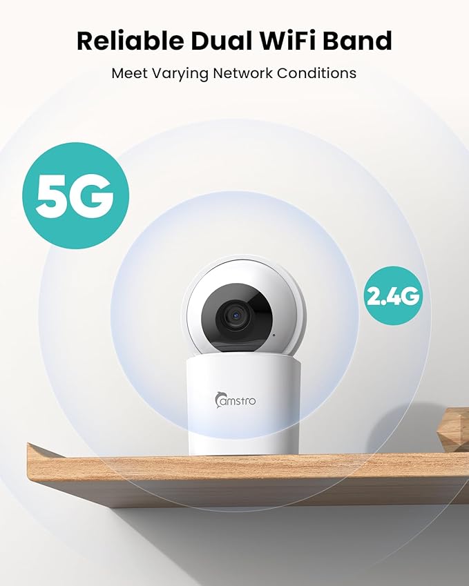 3K Indoor Security Camera 2 Pack, 360° Pan/Tilt WiFi Camera