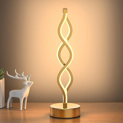NUÜR Gold Infinity Spiral LED Table Lamp, Lamps