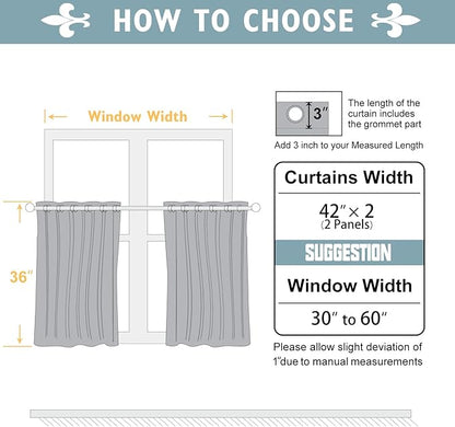 ChrisDowa Small Window Curtains 36 inches Long