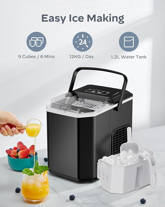 Silonn Ice Maker Countertop, Portable Ice Machine