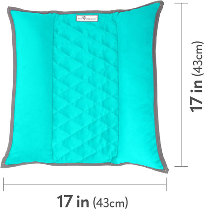 Paw Inspired Snuggle Bunny Bolster Bed for Rabbits, Cats, Dogs and Other Small Pets, Reversible Fleece Flop Bedding with Padded Sides (Gray/Green)