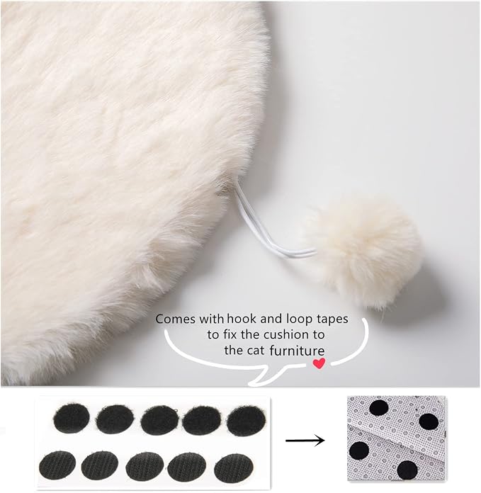 SHENGOCASE 2-Pack 16" x 23.6" Faux Rabbit Fur Cat Dog Bed Cushion, Soft and Non-Shedding