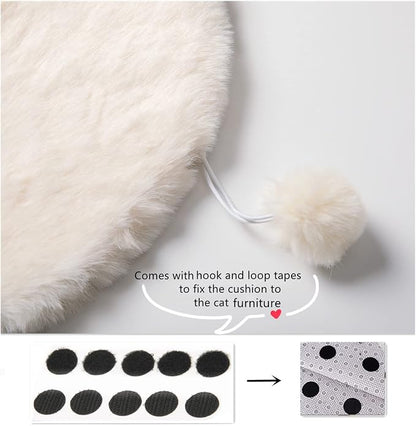 SHENGOCASE 2-Pack 16" x 23.6" Faux Rabbit Fur Cat Dog Bed Cushion, Soft and Non-Shedding