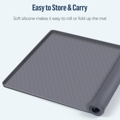 Pee Pad Holder for Dogs 51''x25.6'' Silicone Puppy Pee Pad Tray, Dark Grey | Extra Large Dog Potty Tray Leak-Proof, High Edge, No Spill Training Pads for Floor Protection, No Pee Pads