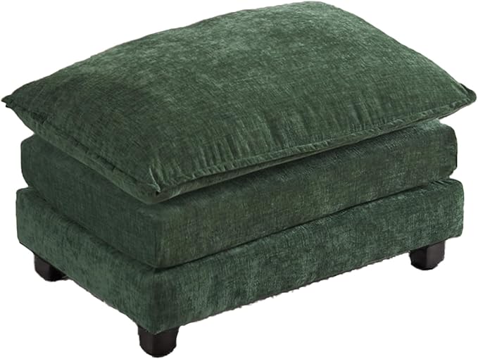 Ottoman for Moudua l Sectional Cloud Sofa | Space-Saving Apartment Couch with 29.1" Deep Seat & Footrest | FSC Certified Solid Wood & Metal Frame | Easy Assembly & 1YR Guarantee l Green