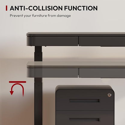 SANODESK Standing Desk with Drawer, Electric Height Adjustable Home Office Desk