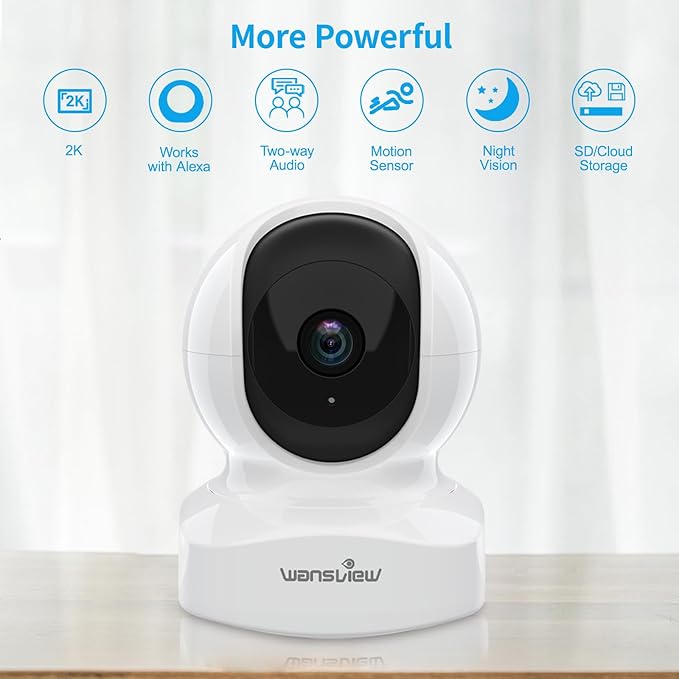 Home Security Camera, Baby Camera, 2K wansview WiFi Camera