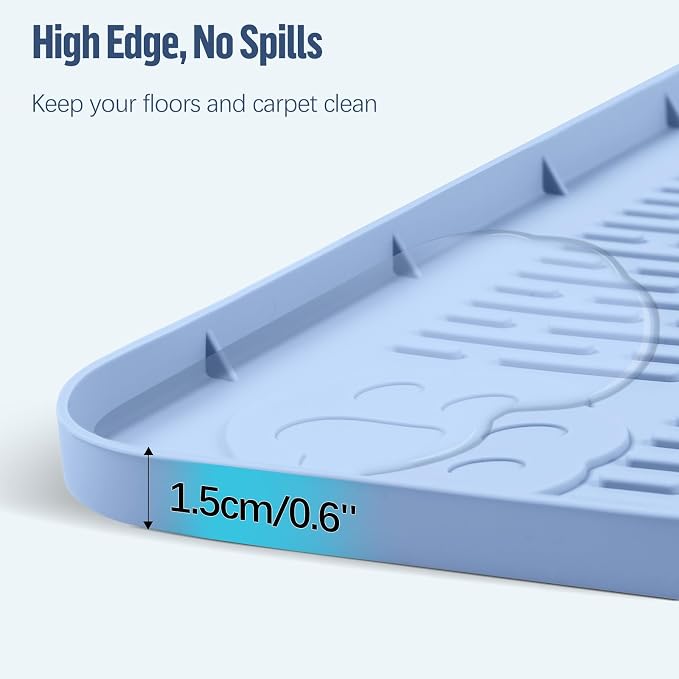 Pee Pad Holder for Dogs 40''x28'' Silicone Puppy Pee Pad Tray, Blue | Extra Large Dog Potty Tray Leak-Proof, High Edge, No Spill Training Pads for Floor Protection, No Pee Pads